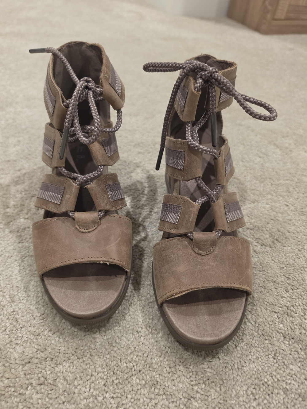 Sorel Brown Joanie Lace-Up Gladiator Sandals